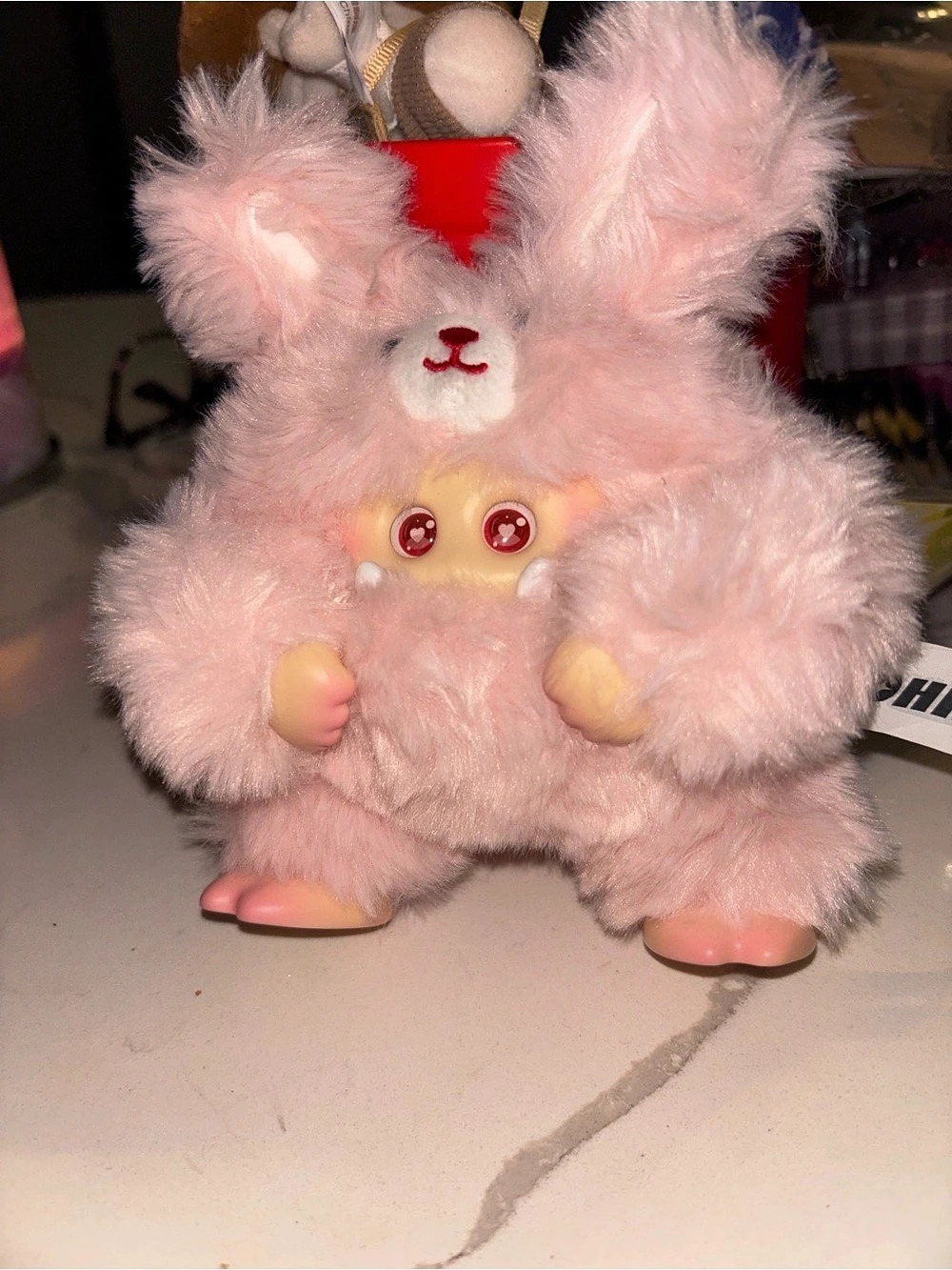 GIGGLE MONSTER Mochi Pink Plush Keychain NWT
